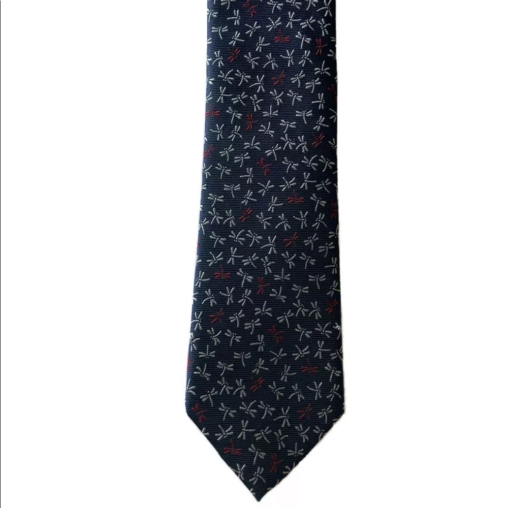 Bar III Men’s Polyester Silk Cotton Skinny Tie Navy Red White 2.5 In Width